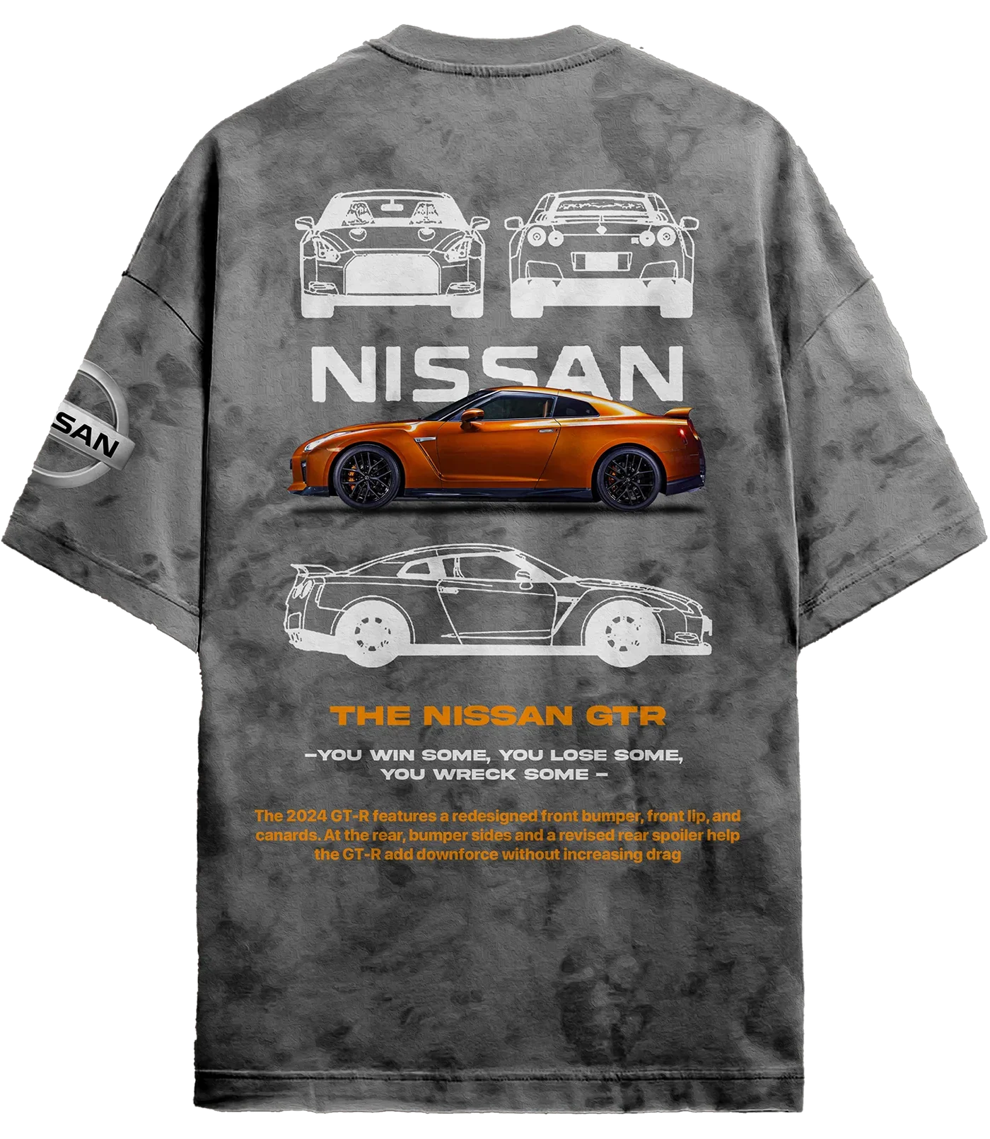 Grantiro Nissan GTR T-shirt from the Whimsical Wheels collection – premium unisex streetwear inspired by the legendary Japanese supercar.