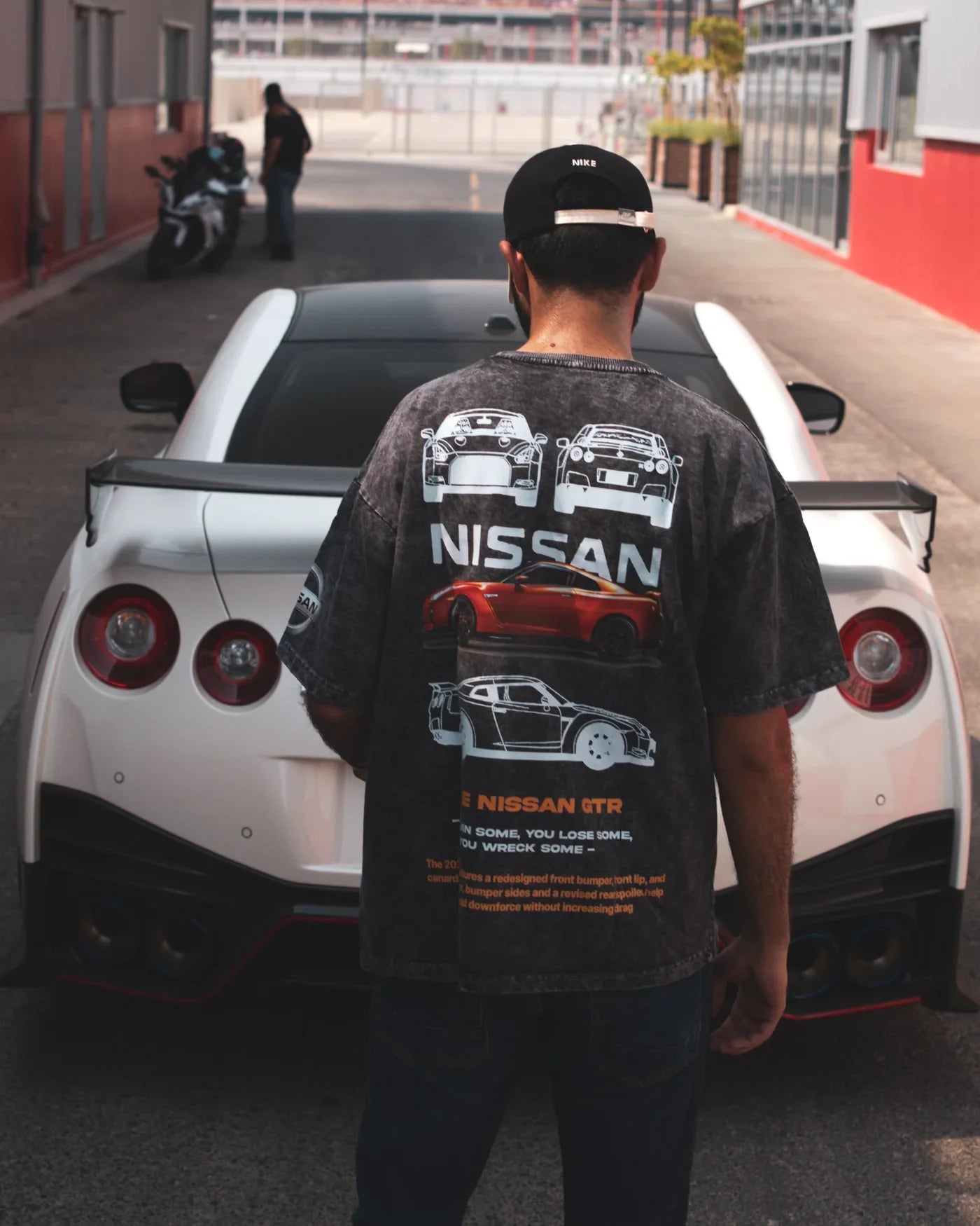 Grantiro Whimsical Wheels Nissan GTR T-shirt – high-quality unisex apparel for car lovers and street racing fans.