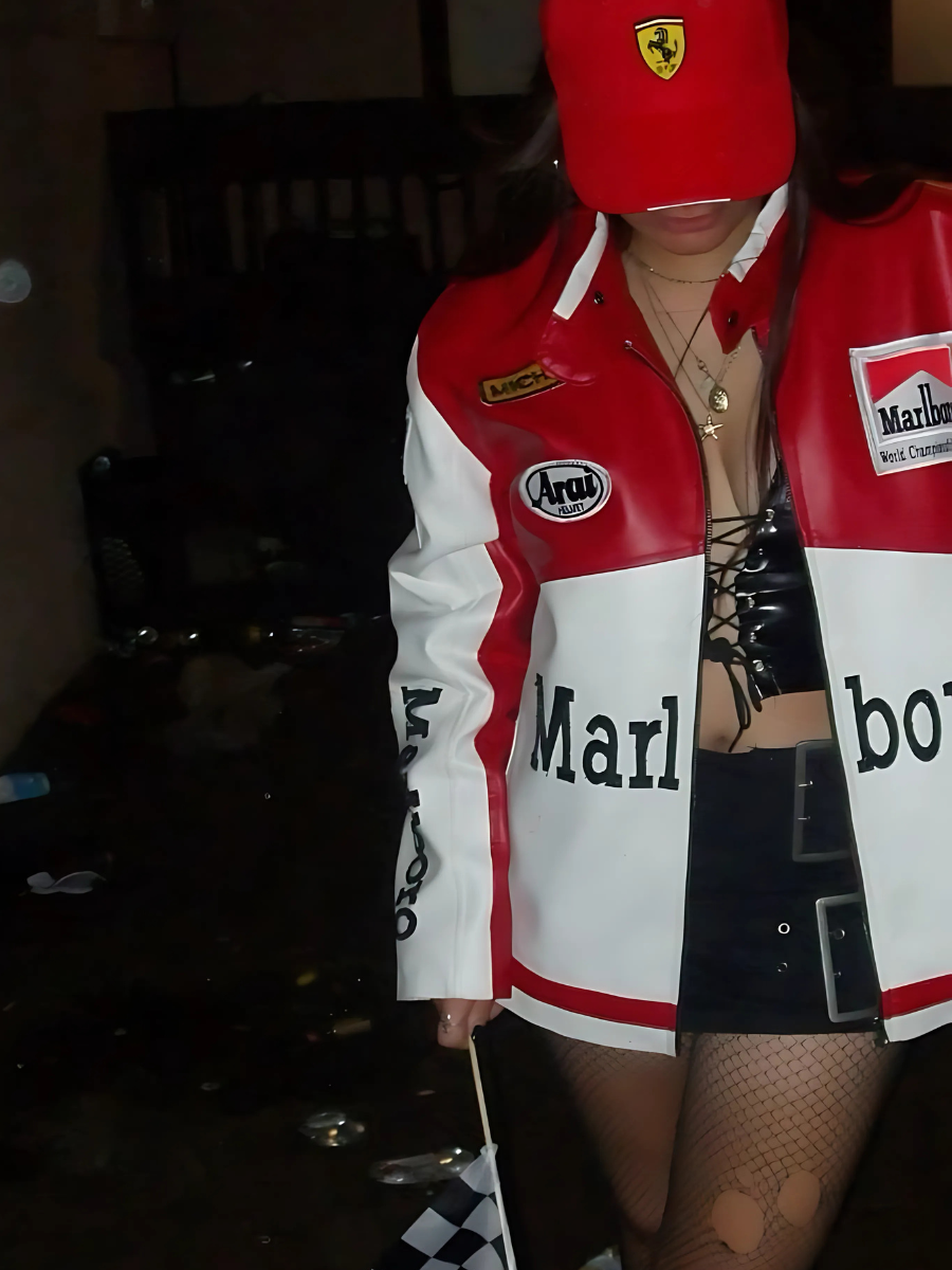 Marlboro Vintage White Leather Jacket | FERAÏA Legacy Edition