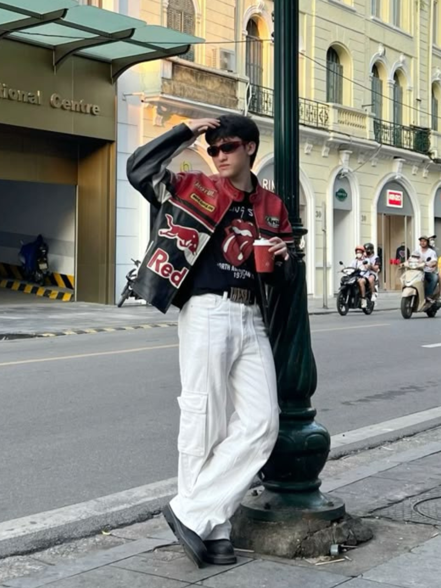 Red Bull Black & Red Leather Jacket | FERAÏA Vintage Edition