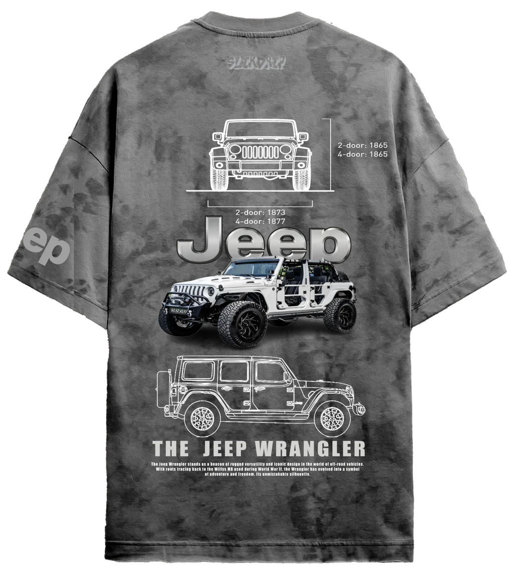 Grantiro Jeep Wrangler T-shirt from the Whimsical Wheels collection – premium unisex streetwear inspired by the legendary off-road SUV.
