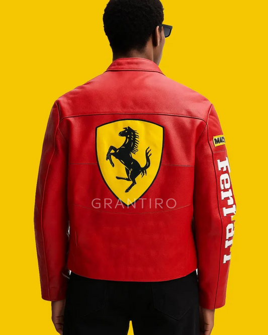 Red Ferrari Leather Jacket – Limited Edition