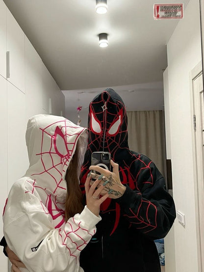 Spider Web Zip-Up Hoodie - Black -(Limited Edition)