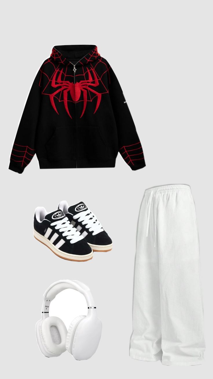 Spider Web Zip-Up Hoodie - Black -(Limited Edition)