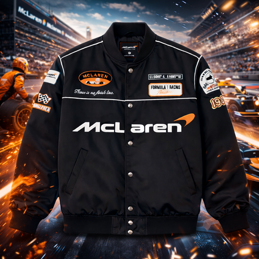 Black McLaren Racing Jacket | Maison FERAÏA® F1 Luxe Edition