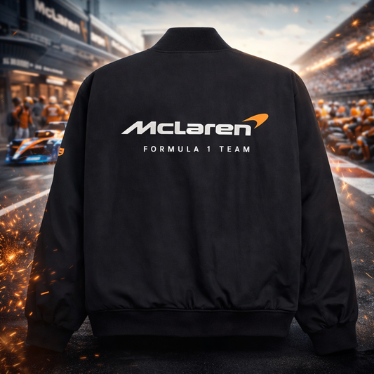 Black McLaren Racing Jacket | Maison FERAÏA® F1 Luxe Edition