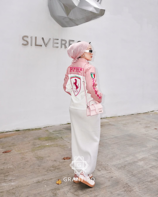 Ferrari Pink Velocity Leather Jacket