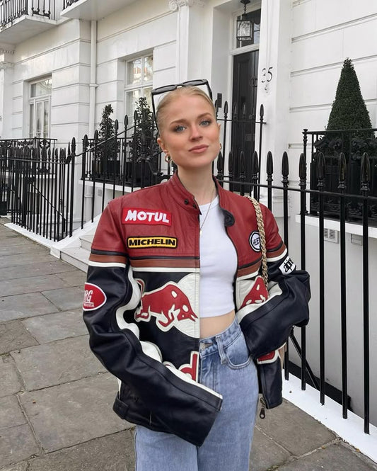 Red Bull Black & Red Leather Jacket | Maison FERAÏA Vintage Edition