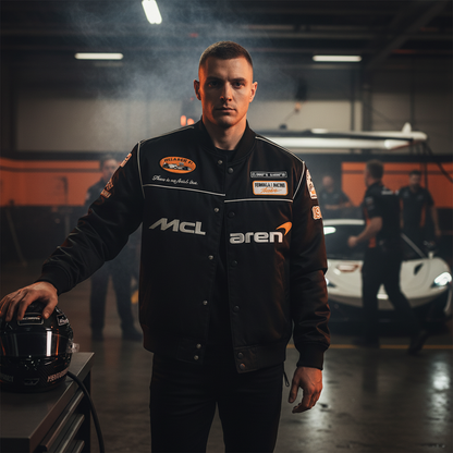 Black McLaren Racing Jacket | Maison FERAÏA® F1 Luxe Edition